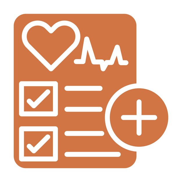 Diseño vectorial Lista de comprobación médica Estilo del icono