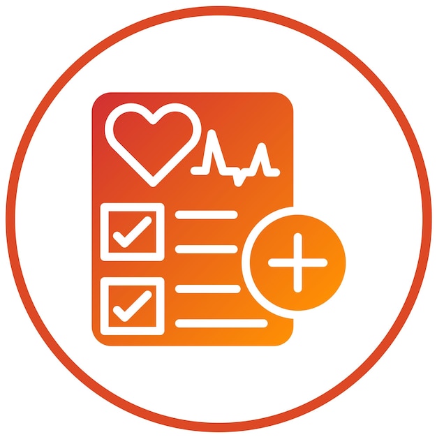Diseño vectorial Lista de comprobación médica Estilo del icono