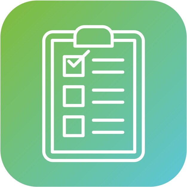 Diseño vectorial Lista de comprobación del paciente Estilo del icono