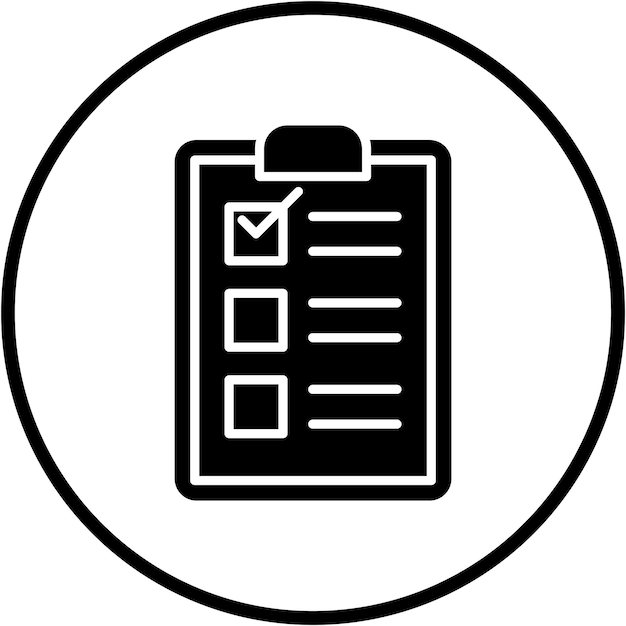 Diseño vectorial Lista de comprobación del paciente Estilo del icono