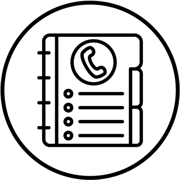 Diseño vectorial Lista de contactos Estilo de icono