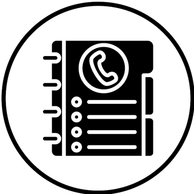 Diseño vectorial Lista de contactos Estilo de icono