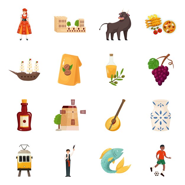 Diseño vectorial y logo. Colección y set de viaje