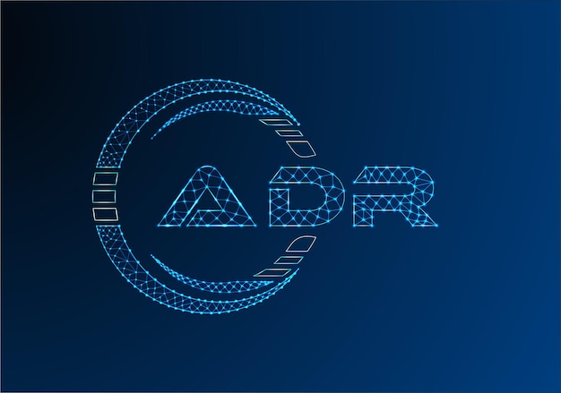 Diseño vectorial del logotipo de ADR de letras poli bajas ADR de logotipos poli bajas
