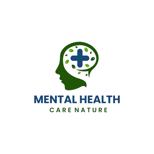 Diseño vectorial de logotipo de atención de la salud mental icona de plantilla de hoja de mano para médicos y terapéuticos