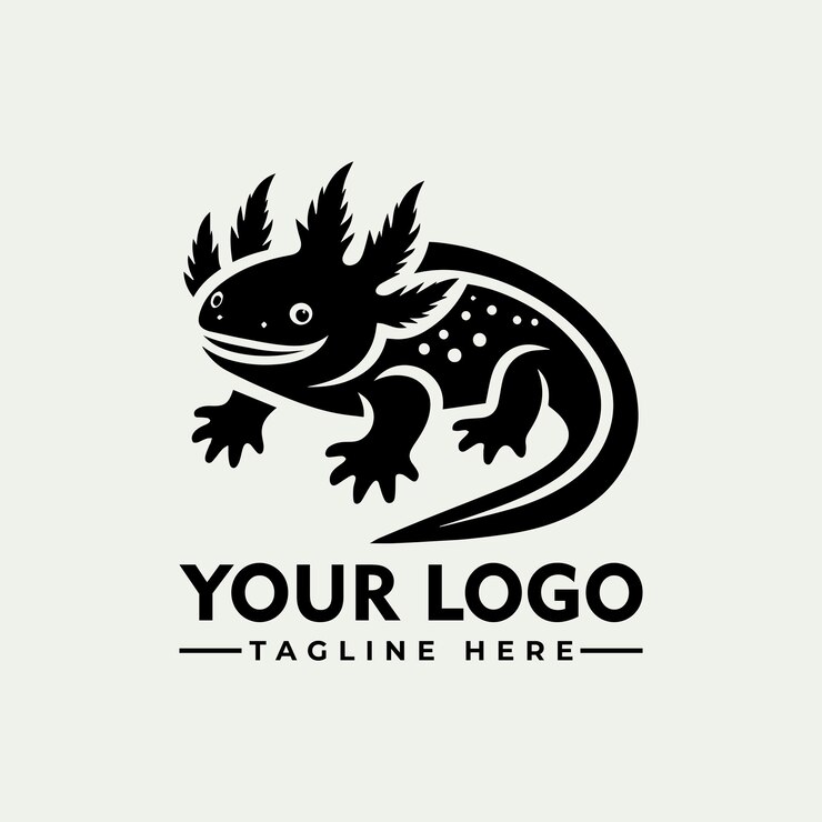 Vector diseño vectorial del logotipo de axolotl