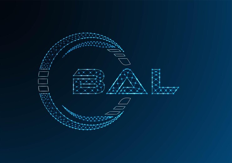 Vector diseño vectorial del logotipo de bal con letras bajas y poli