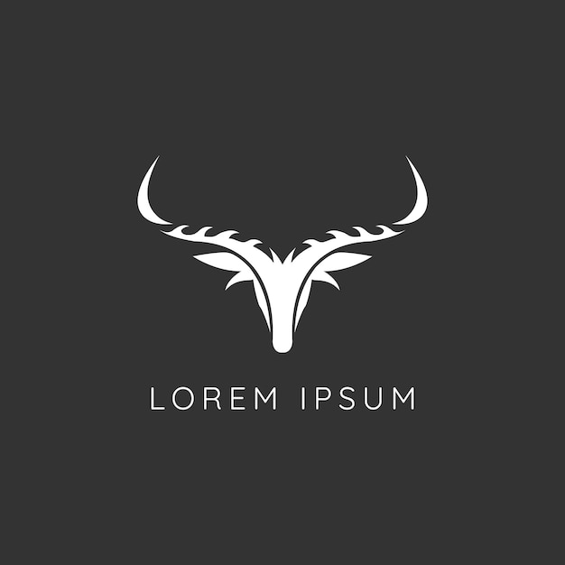 diseño vectorial del logotipo de cabeza y cuerno