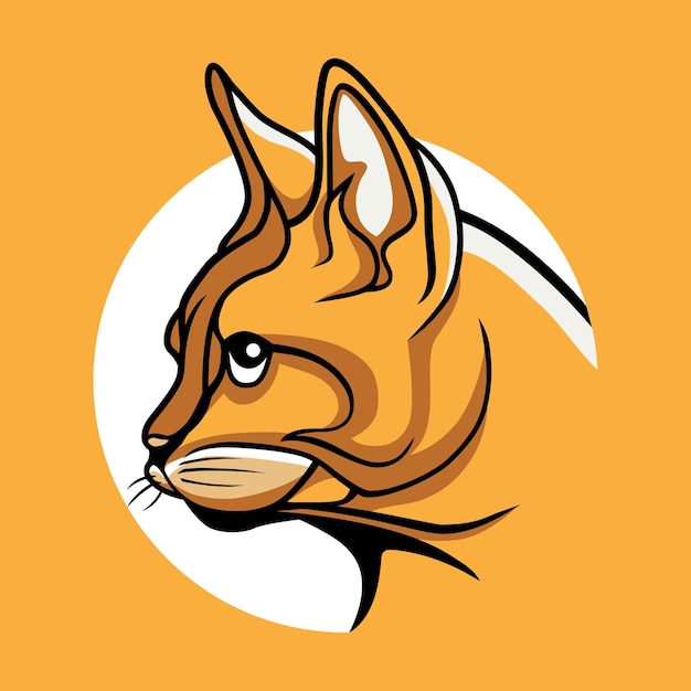 Diseño vectorial de logotipo de cabeza de gato naranja por himawan rush x