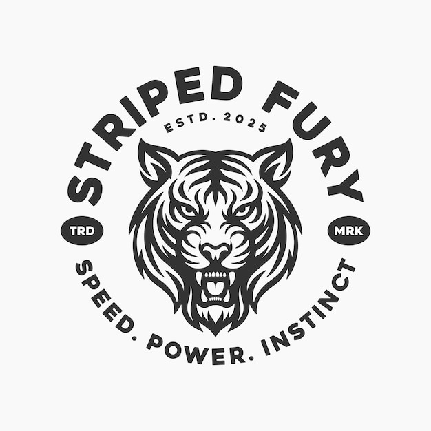 Diseño vectorial del logotipo de la cabeza de tigre