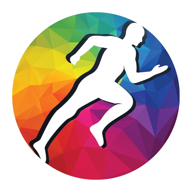 Diseño vectorial del logotipo de carrera y maratón Símbolo vectorial del corredor