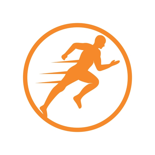 Diseño vectorial del logotipo de carrera y maratón Símbolo vectorial del corredor