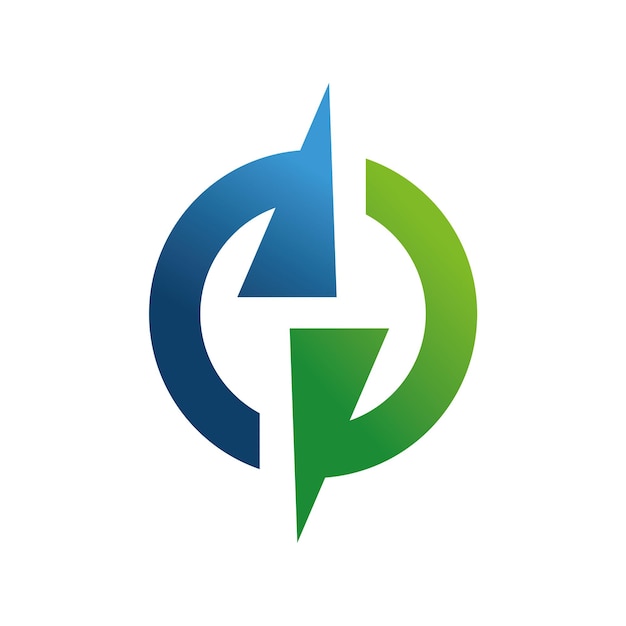 Diseño vectorial de logotipo de color con flecha de círculo redondo