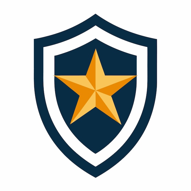 diseño vectorial del logotipo de coloración del escudo estelar en fondo blanco