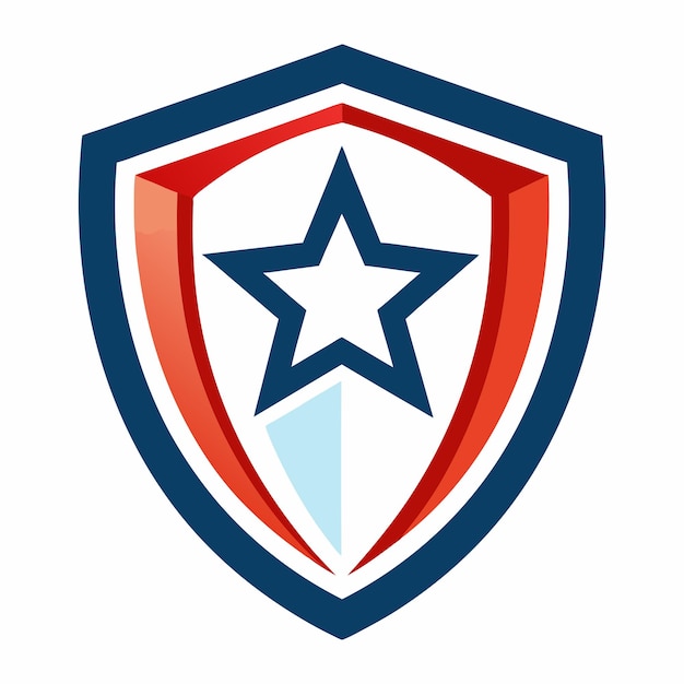 diseño vectorial del logotipo de coloración del escudo estelar en fondo blanco