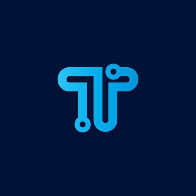 diseño vectorial del logotipo de conexión de la letra t