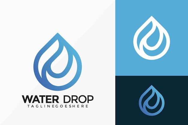 Diseño vectorial de logotipo creativo de gota de agua Diseños abstractos de emblemas logotipos conceptuales