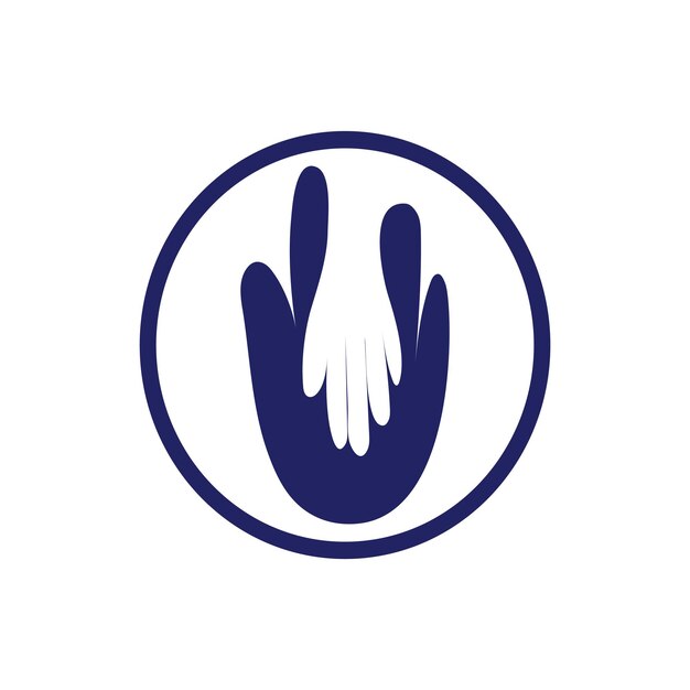 diseño vectorial del logotipo de cuidado de las manos