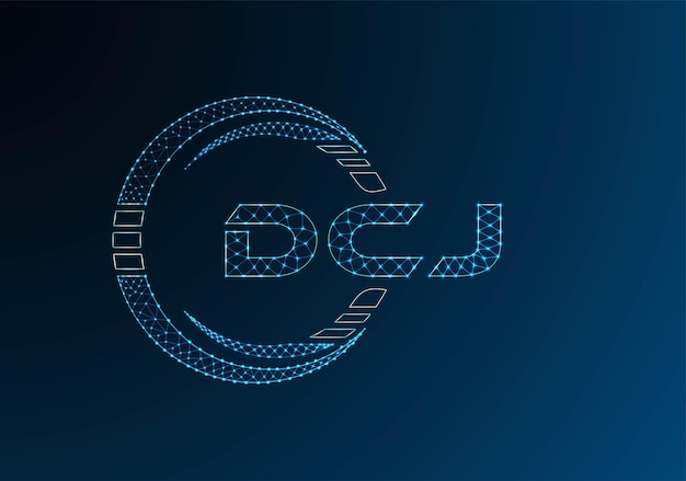 Diseño vectorial del logotipo de DCJ con letras poli bajas Diseño del logotipo poli bajas DCJ