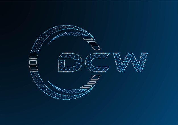 Diseño vectorial del logotipo de DCW de letras poli bajas DCW de logotipo poli bajas