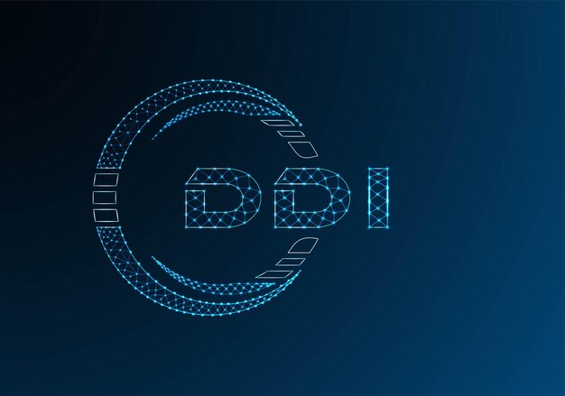 Diseño vectorial del logotipo de DDI de letras bajas y poli