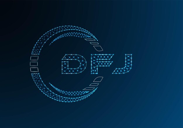 Diseño vectorial del logotipo de DFJ de letras poli bajas Diseño del logotipo poli bajas DFJ