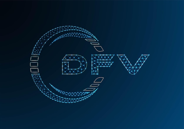 Diseño vectorial del logotipo de DFV de letras poli bajas DFV de logotipo poli bajas