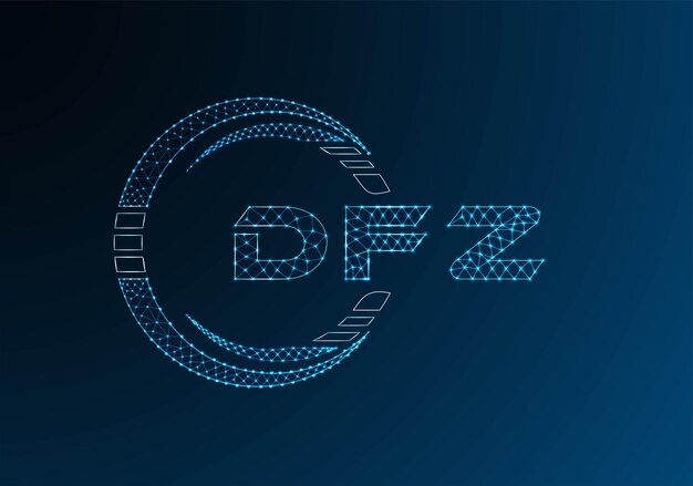 Diseño vectorial del logotipo de DFZ de letras poli bajas DFZ de logotipos poli bajas