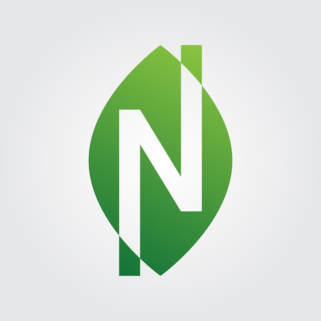 Diseño vectorial del logotipo ecológico de la letra N