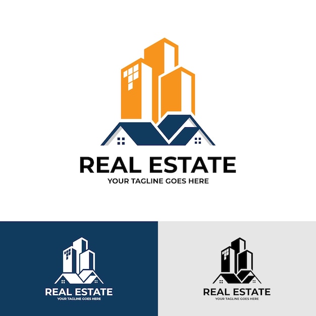 diseño vectorial de logotipo de edificios inmobiliarios
