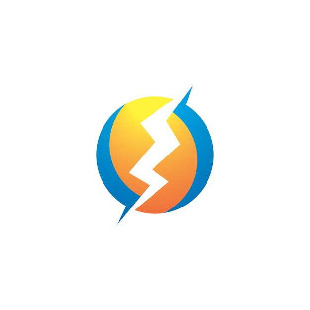 Diseño vectorial del logotipo de energía eléctrica relámpago