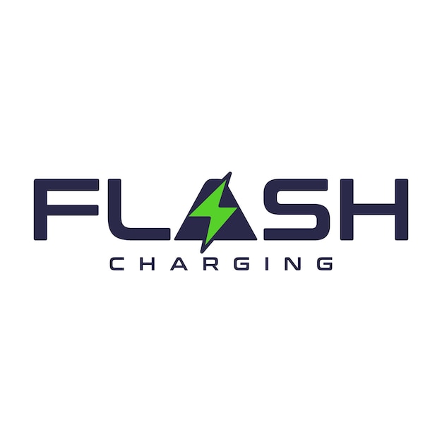 Diseño vectorial del logotipo de la energía del icono flash