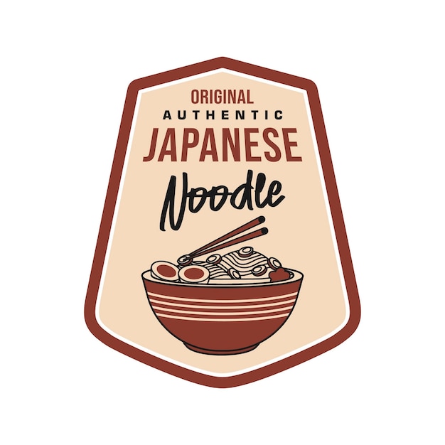 Diseño vectorial del logotipo de los fideos japoneses