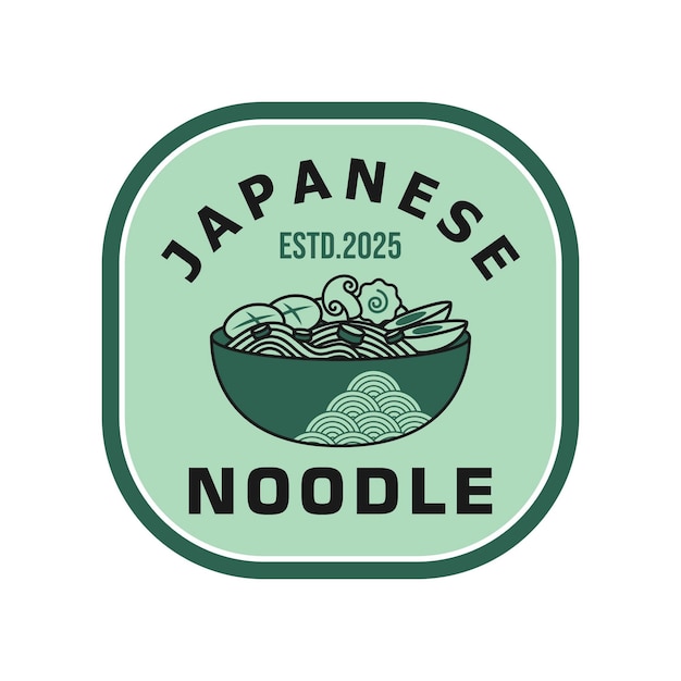 Diseño vectorial del logotipo de los fideos japoneses