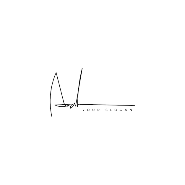 Diseño vectorial del logotipo de la firma inicial del anuncio