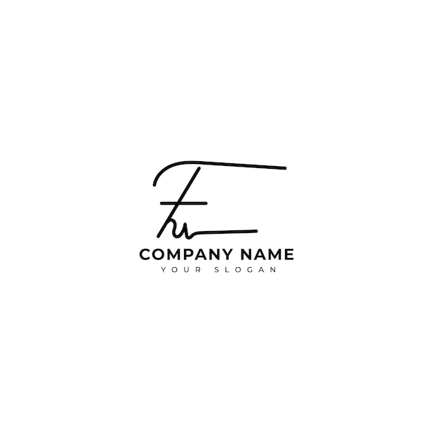 Diseño vectorial del logotipo de la firma inicial Fu
