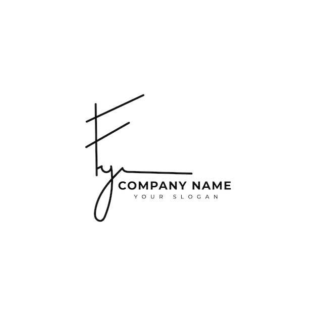 Diseño vectorial del logotipo de la firma inicial Fy