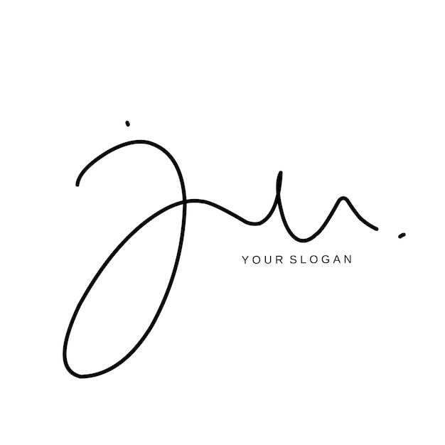 Diseño vectorial del logotipo de la firma inicial Ju