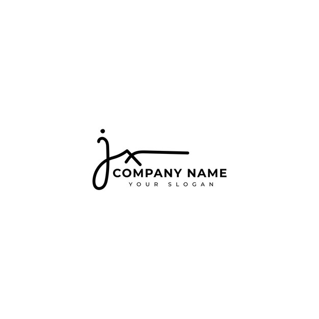Diseño vectorial del logotipo de firma inicial Jx