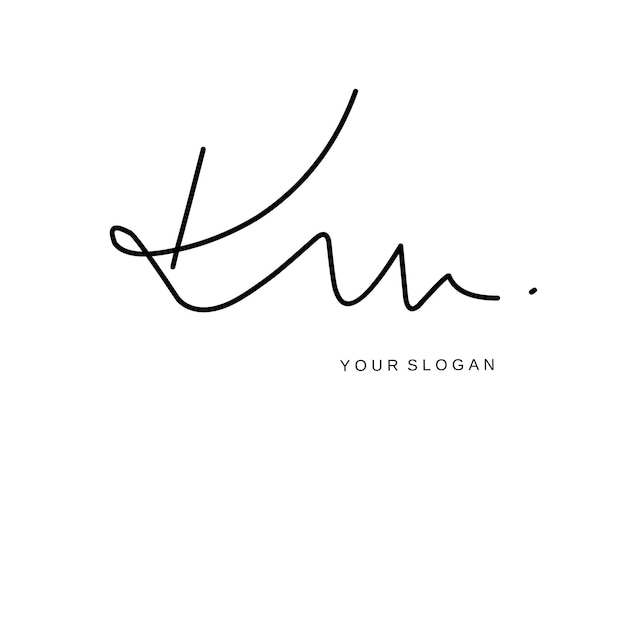 Diseño vectorial del logotipo de la firma inicial Ku