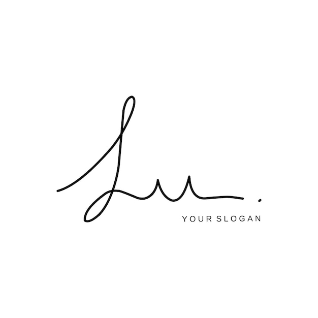 Diseño vectorial del logotipo de la firma inicial Lu