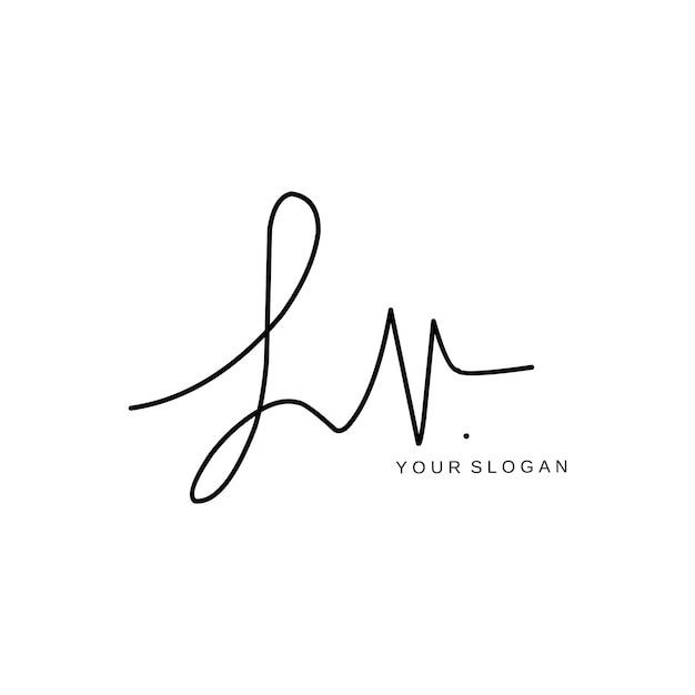 Diseño vectorial del logotipo de firma inicial Lv
