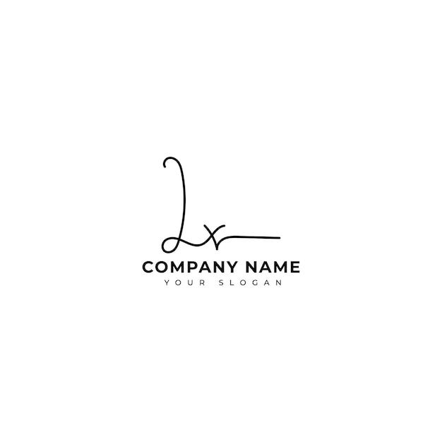 Diseño vectorial del logotipo de firma inicial Lx