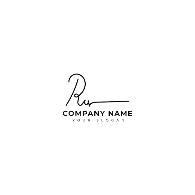 Diseño vectorial del logotipo de la firma inicial Ru