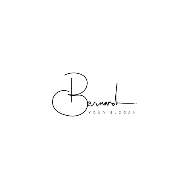 Diseño vectorial del logotipo de la firma del nombre de Bernard