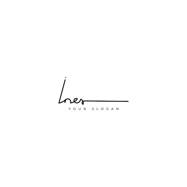 Diseño vectorial del logotipo de la firma del nombre de Ines