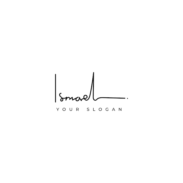 Diseño vectorial del logotipo de la firma del nombre de Ismael