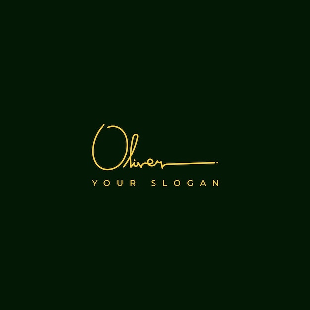 Diseño vectorial del logotipo de la firma del nombre de Oliver