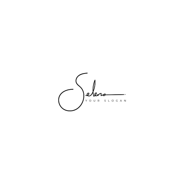 Diseño vectorial del logotipo de la firma del nombre de Selena