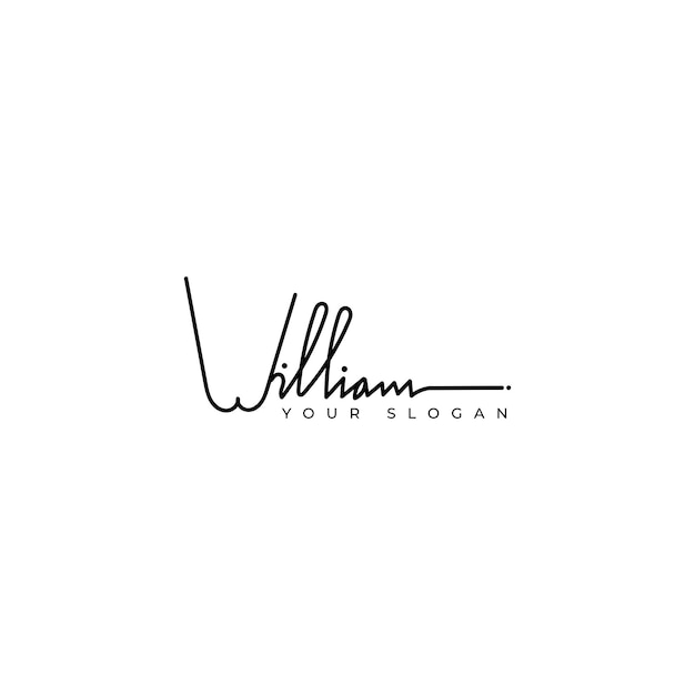 Diseño vectorial del logotipo de la firma de William